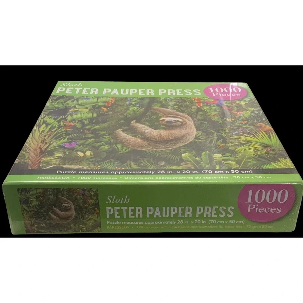 Peter Pauper Press Sloth Jigsaw Puzzle 1000 Pieces Brand New Sealed W/poster